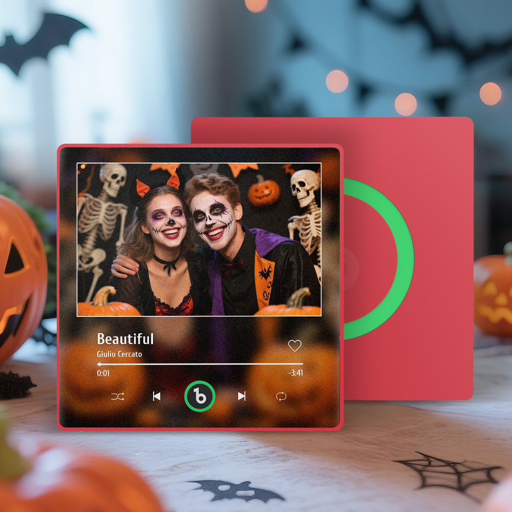Aimant De Réfrigérateur Musical Personnalisé Aimant De Chanson Personnalisé Cadeau D'halloween Pour Lui - Fridgebeatsfr