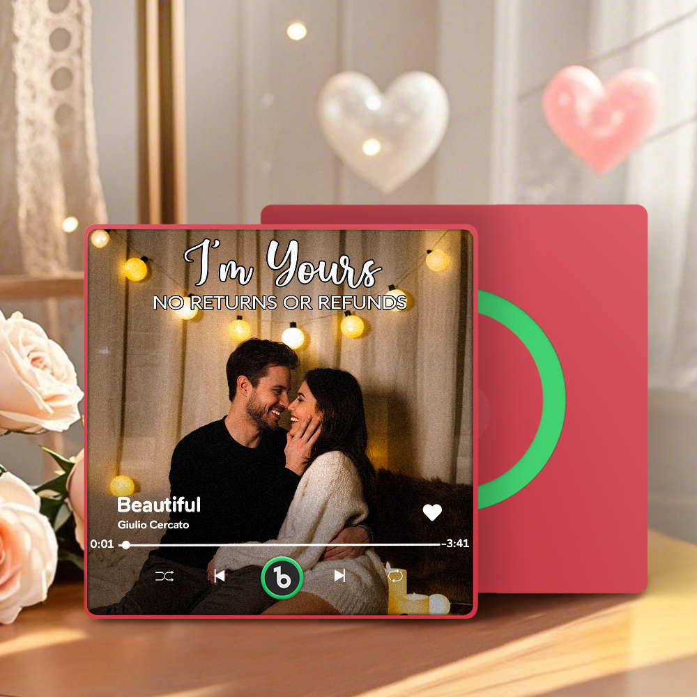 Aimant De Réfrigérateur Musical Personnalisé Couple Ensemble Télécharger Une Photo Aimant De Chanson Cadeaux Pour Couple - Fridgebeatsfr
