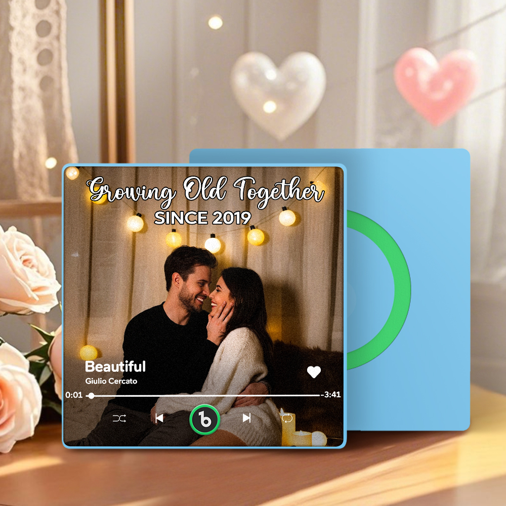 Aimant De Réfrigérateur Musical Personnalisé Couple Ensemble Télécharger Une Photo Aimant De Chanson Cadeaux Pour Couple - Fridgebeatsfr