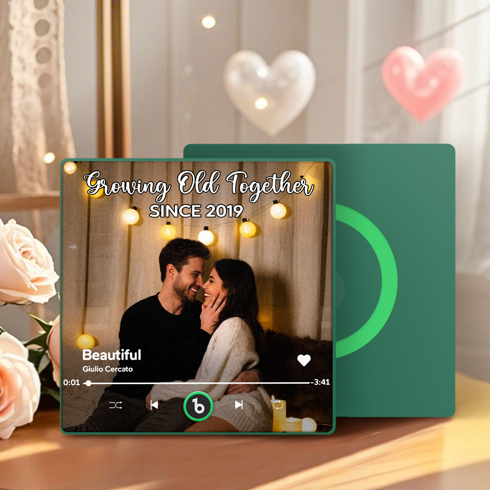 Aimant De Réfrigérateur Musical Personnalisé Couple Ensemble Télécharger Une Photo Aimant De Chanson Cadeaux Pour Couple - Fridgebeatsfr