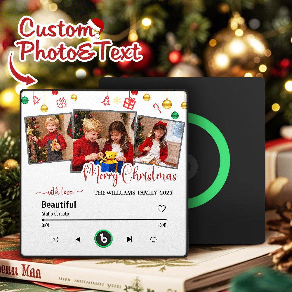 Aimant De Réfrigérateur Musical Personnalisé, Cadre Coloré, Photo Et Texte, Cadeau Aimanté Pour Réfrigérateur Pour Noël - Fridgebeatsfr