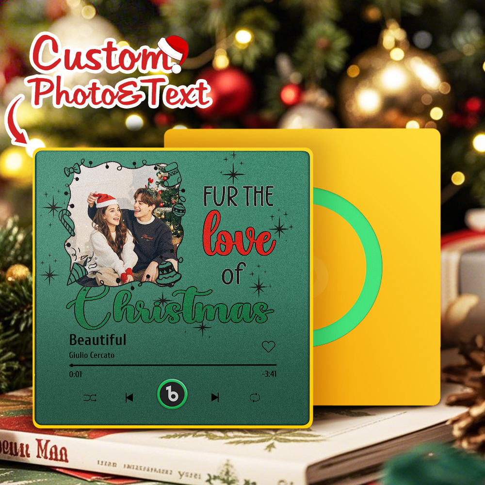 Aimant De Réfrigérateur Musical Personnalisé, Cadre Photo Coloré, Cadeau Pour Noël - Fridgebeatsfr