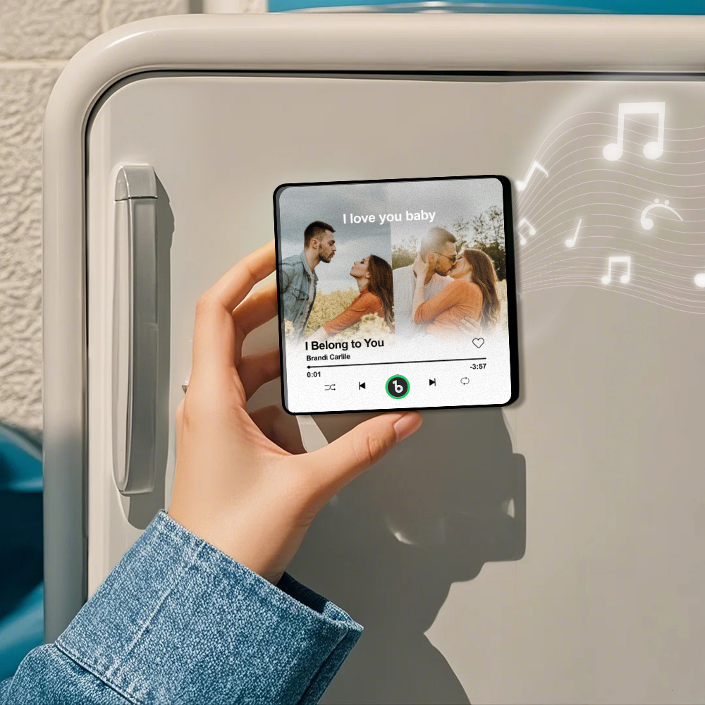 Aimant De Réfrigérateur Musical Personnalisé Avec 2 Photos - Cadeau Idéal Pour La Saint-valentin, Un Anniversaire Ou Toute Autre Occasion Spéciale. - Fridgebeatsfr
