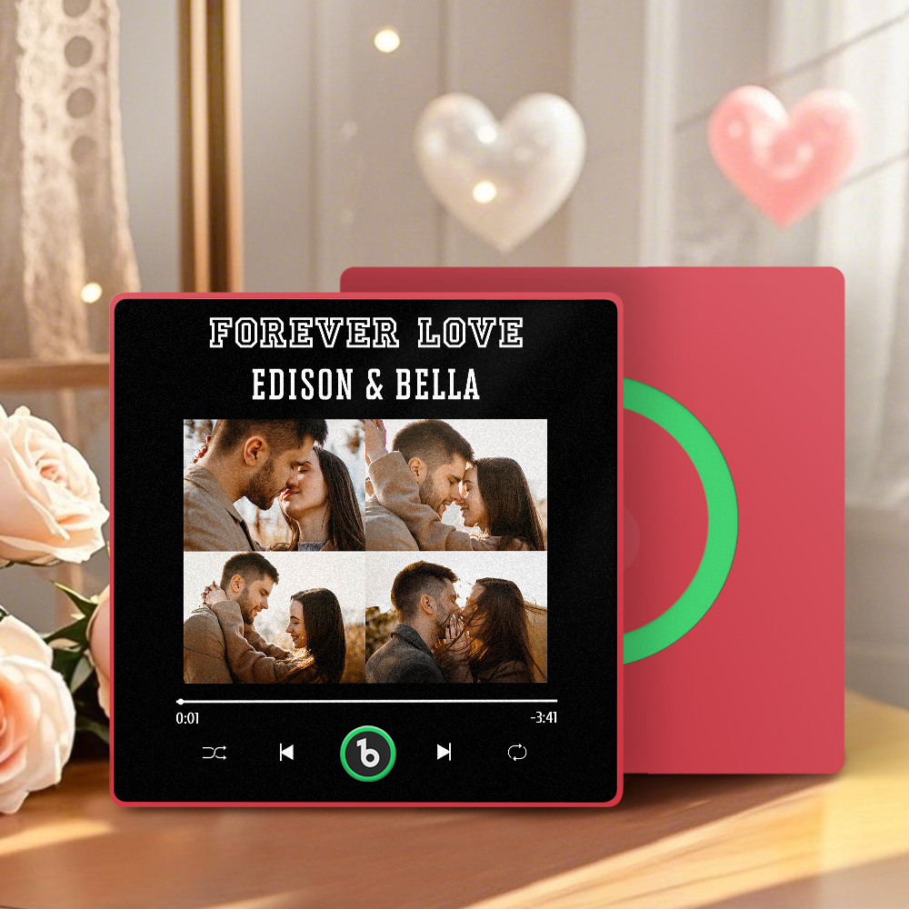 Aimant De Réfrigérateur Musical Personnalisé Avec 4 Photos - Cadeau Idéal Pour La Saint-valentin Ou Un Anniversaire. Idéal Pour Un Amoureux. - Fridgebeatsfr