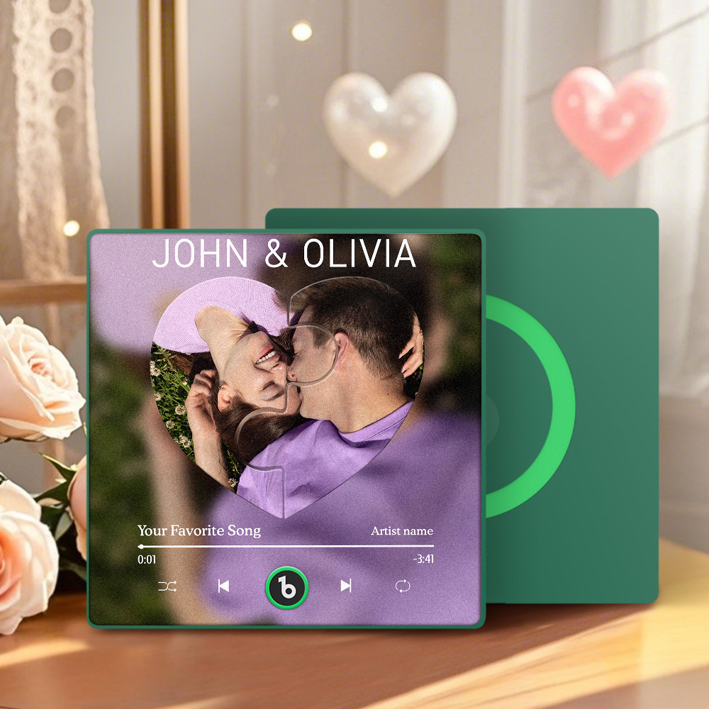 Aimant De Réfrigérateur Personnalisé Avec Musique, Chanson Et Photo : Cadeau Unique Pour Les Mélomanes, Souvenir Sonore Et Visuel. - Fridgebeatsfr