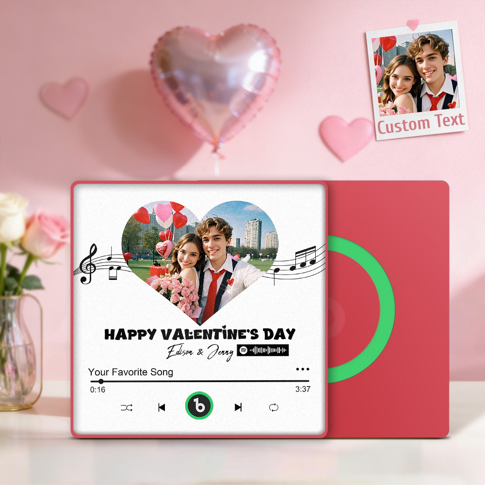 Aimant De Réfrigérateur Personnalisé Pour Lecteur De Musique Avec Photo - Cadeau Romantique Pour Couple - Anniversaire De Mariage Ou Saint-valentin - Fridgebeatsfr