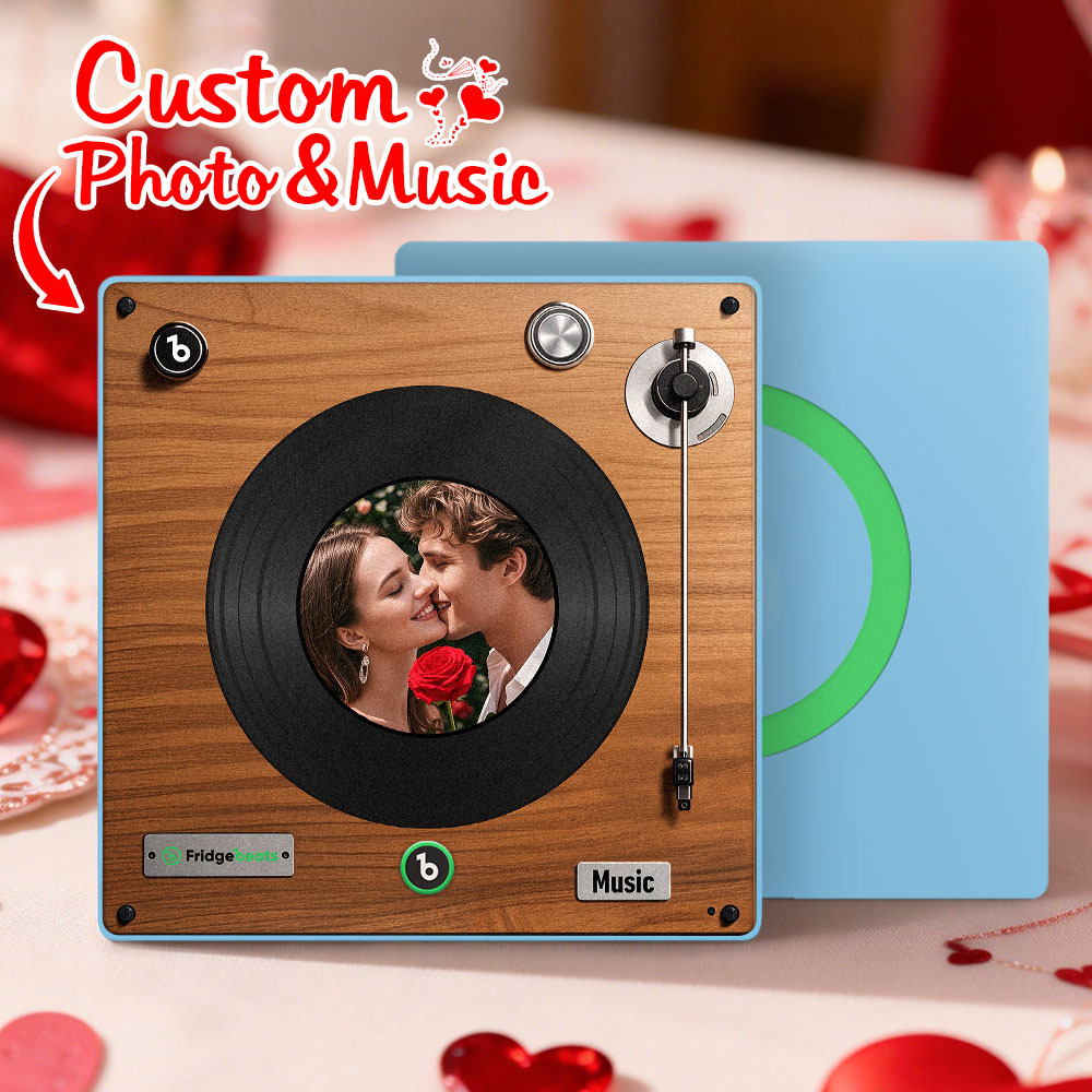 Aimant De Réfrigérateur Musical Personnalisé, Cadre Photo Personnalisé Avec Chanson Entière Et Musique, Cadre Photo Personnalisé En Vinyle, Cadeau De Saint-valentin Pour Petit Ami - Fridgebeatsfr