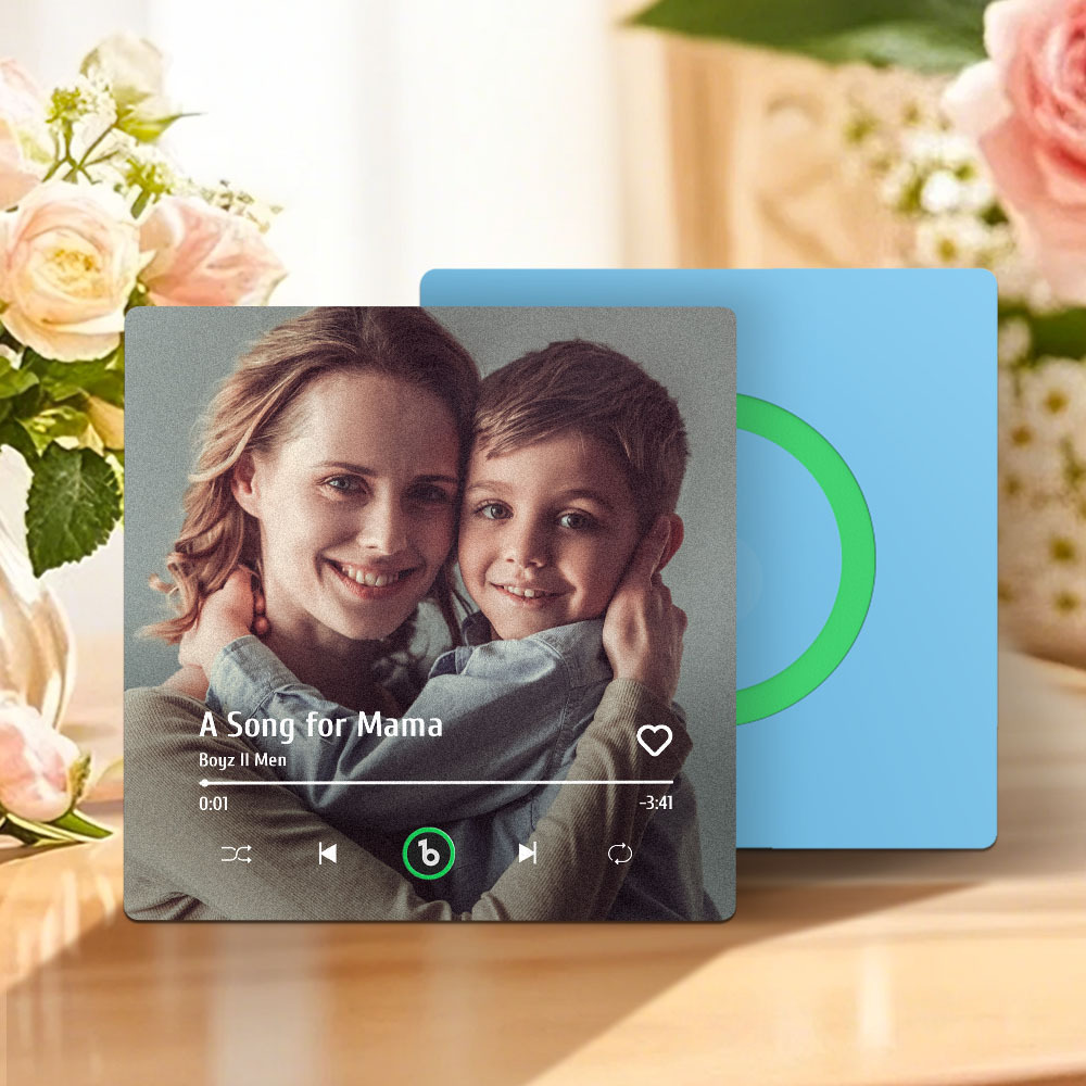 Aimant De Réfrigérateur Personnalisé Avec Musique Et Photo, Cadeau Pour La Fête Des Mères - Fridgebeatsfr