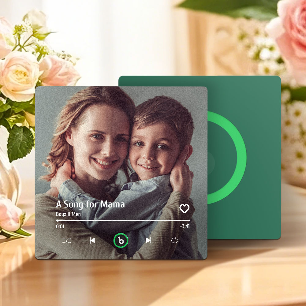 Aimant De Réfrigérateur Personnalisé Avec Musique Et Photo, Cadeau Pour La Fête Des Mères - Fridgebeatsfr