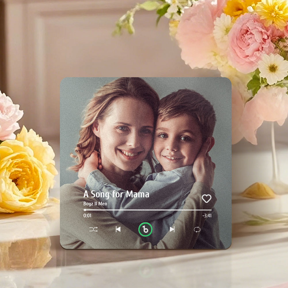 Aimant De Réfrigérateur Personnalisé Avec Musique Et Photo, Cadeau Pour La Fête Des Mères - Fridgebeatsfr