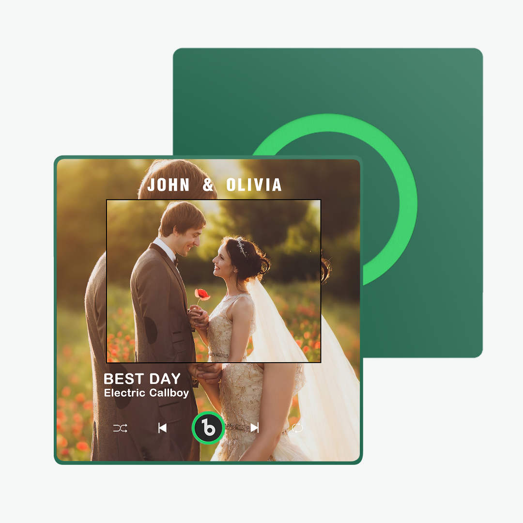 L'aimant De Réfrigérateur Personnalisé Avec Musique, Photo Et Texte Prend En Charge La Connectivité Bluetooth.