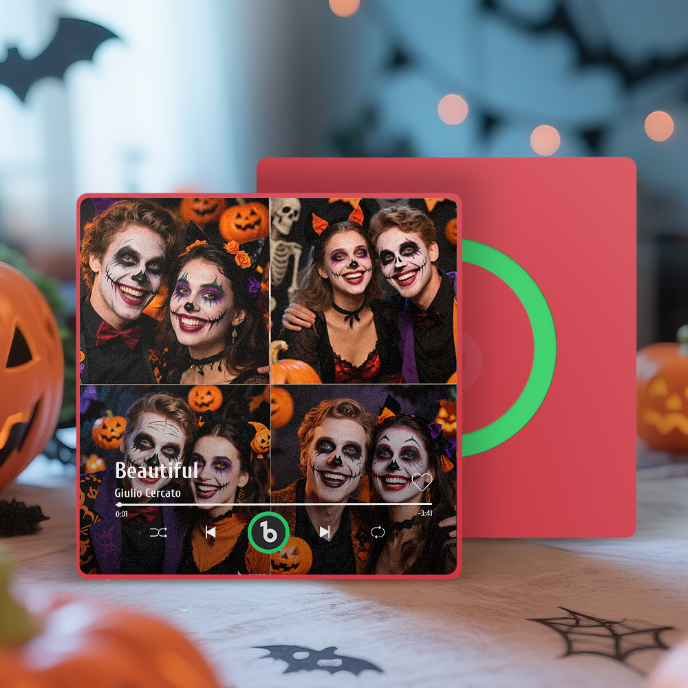 Aimant De Réfrigérateur Avec Plusieurs Photos De Musique Personnalisée Aimant De Réfrigérateur Personnalisé Avec 4 Photos Pouvant Jouer De La Musique Sans Téléphone Portable, Prend En Charge La Connectivité Bluetooth, Cadeaux D'halloween Pour Lui - Fridgebeatsfr