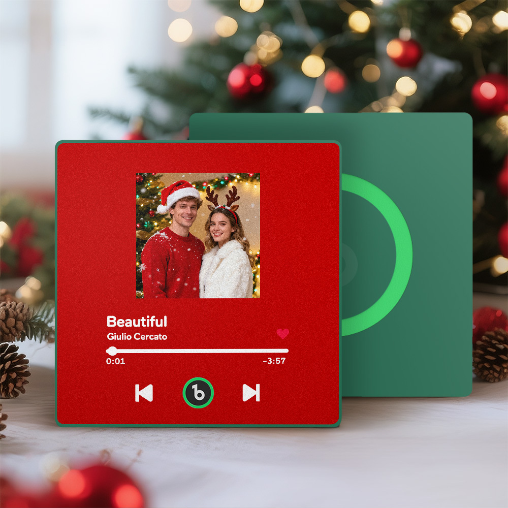 Aimant De Réfrigérateur Musical Personnalisé, Cadre Coloré, Album Personnalisé, Aimant De Réfrigérateur Qui Peut Être Joué, Chanson, Cadeau De Noël Pour Couple - Fridgebeatsfr