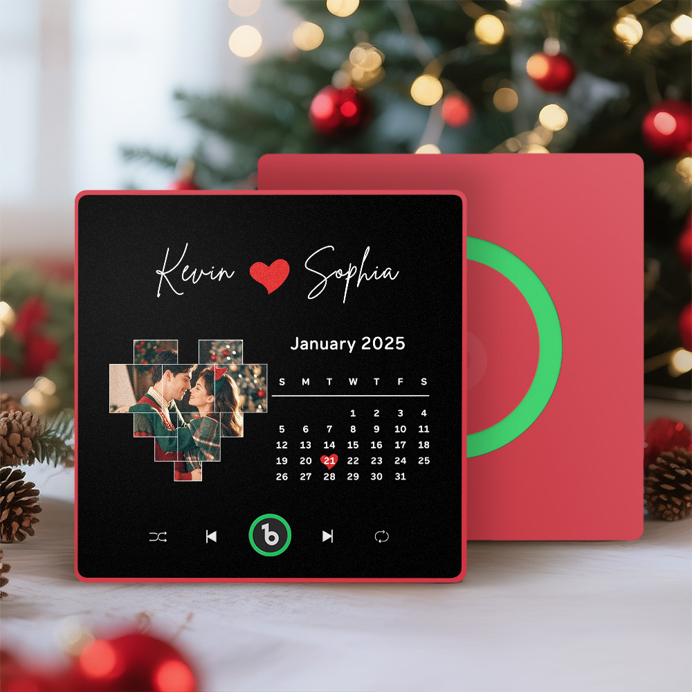 Aimants De Réfrigérateur Musicaux Personnalisés Avec Date, Cadeaux De Noël Pour Amoureux - Fridgebeatsfr