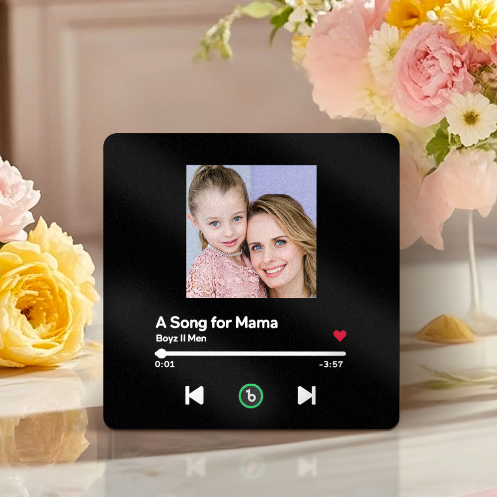 Aimants De Réfrigérateur Personnalisés Avec Musique Et Photo, Cadeaux Pour La Fête Des Mères, Aimants De Réfrigérateur Sans Cadre - Fridgebeatsfr