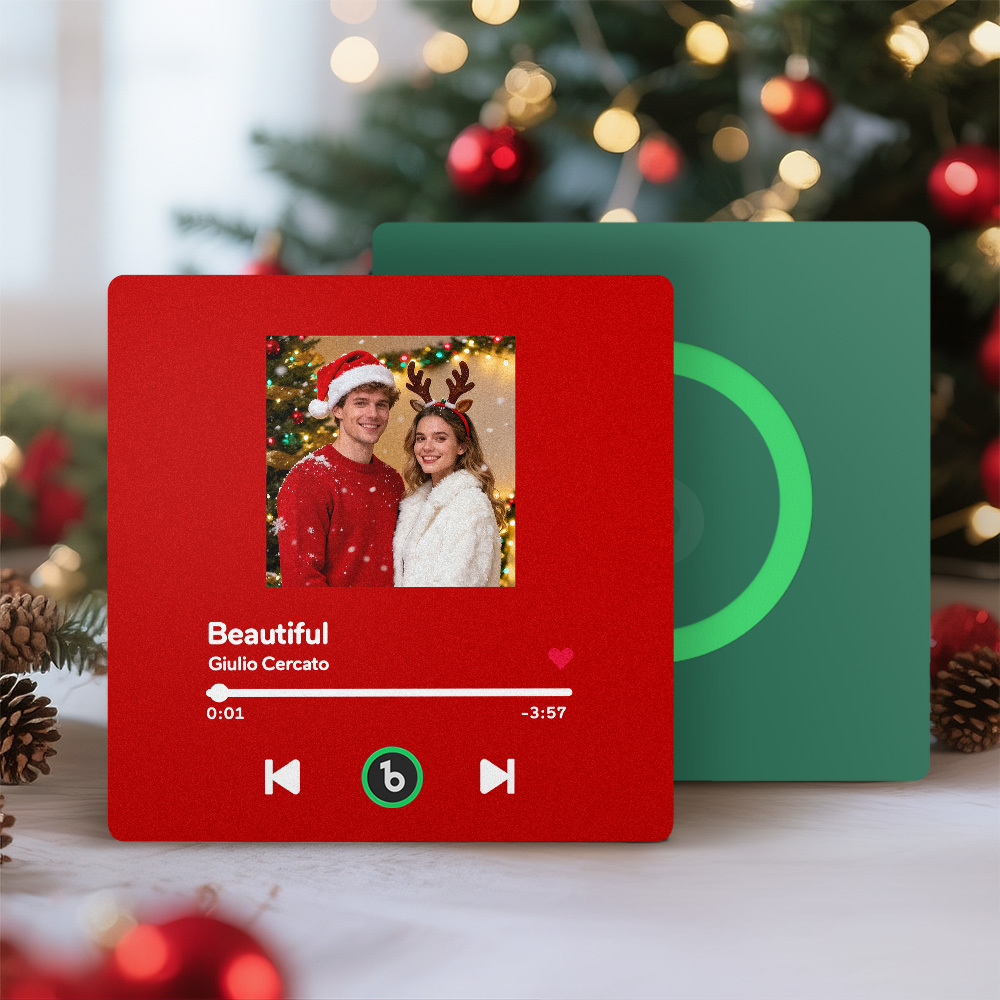 Aimant De Réfrigérateur Musical Personnalisé, Cadre Coloré, Album Personnalisé, Aimant De Réfrigérateur Qui Peut Être Joué, Chanson, Cadeau De Noël Pour Couple - Fridgebeatsfr