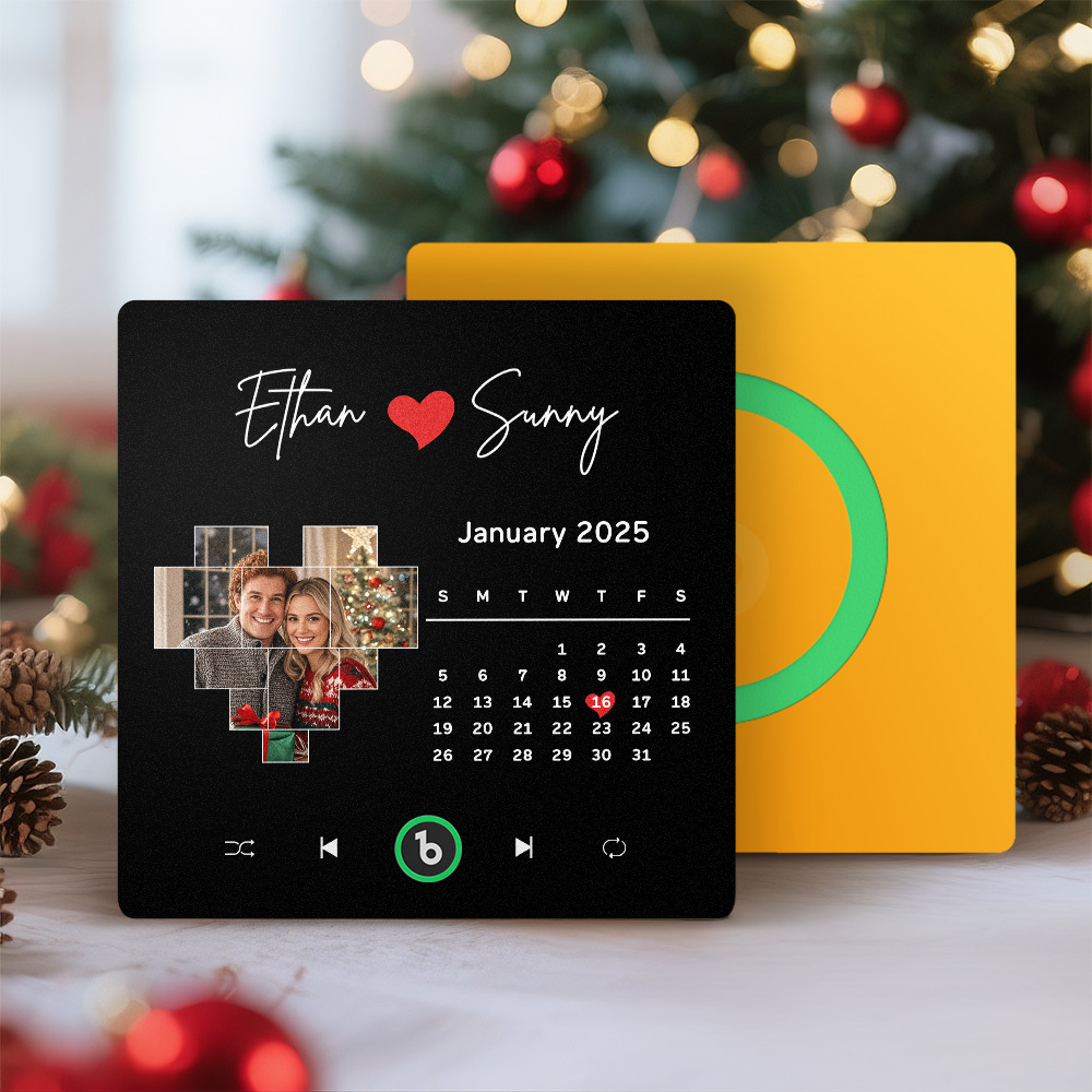 Aimants De Réfrigérateur Musicaux Personnalisés Avec Date, Cadeaux De Noël Pour Amoureux - Fridgebeatsfr