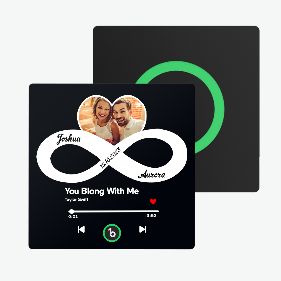 Aimant De Réfrigérateur Personnalisé Avec Musique Et Photo, Avec Texte, Amour Infini, Aimant De Réfrigérateur, Cadeau Pour Couple - Fridgebeatsfr