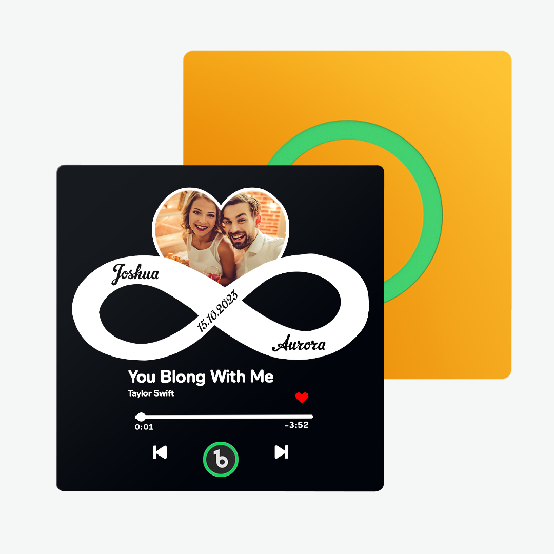 Aimant De Réfrigérateur Personnalisé Avec Musique Et Photo, Avec Texte, Amour Infini, Aimant De Réfrigérateur, Cadeau Pour Couple - Fridgebeatsfr