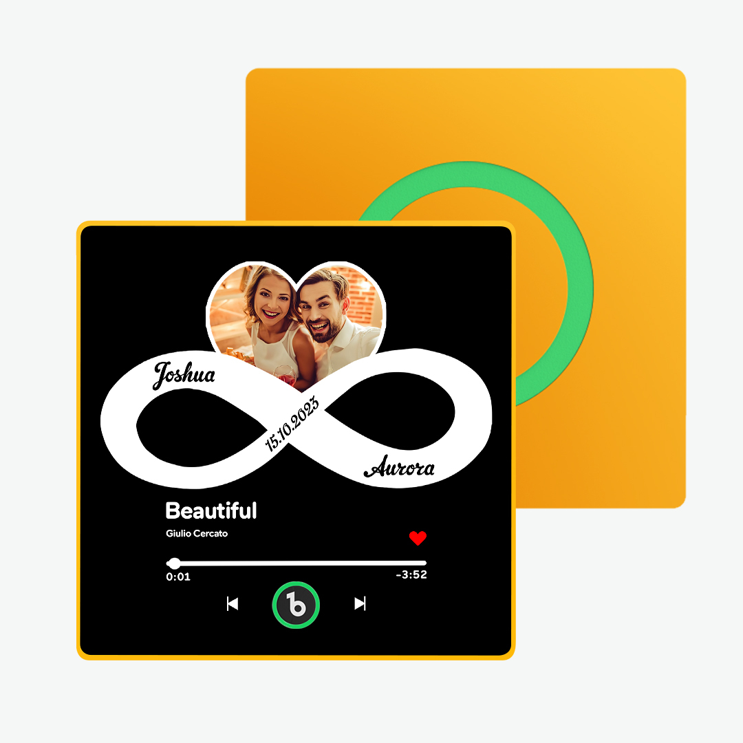 Aimant De Réfrigérateur Personnalisé Avec Musique Et Photo, Avec Texte, Amour Infini, Aimant De Réfrigérateur, Cadeau Pour Couple - Fridgebeatsfr