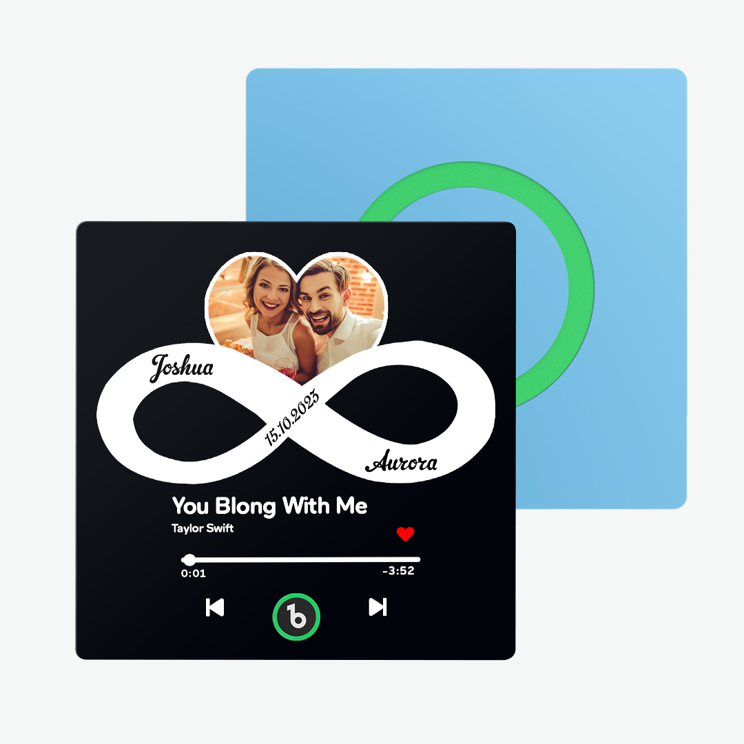 Aimant De Réfrigérateur Personnalisé Avec Musique Et Photo, Avec Texte, Amour Infini, Aimant De Réfrigérateur, Cadeau Pour Couple - Fridgebeatsfr