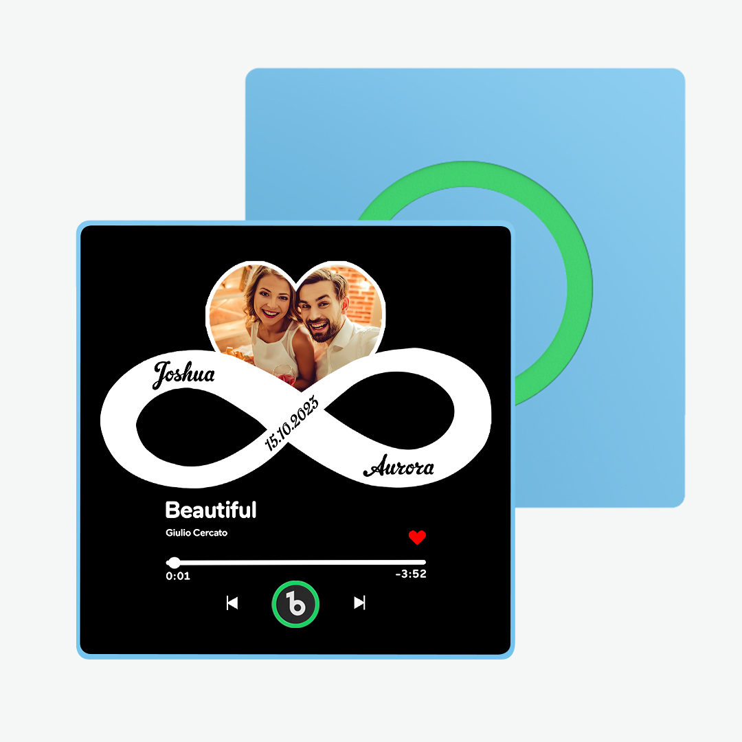 Aimant De Réfrigérateur Personnalisé Avec Musique Et Photo, Avec Texte, Amour Infini, Aimant De Réfrigérateur, Cadeau Pour Couple - Fridgebeatsfr