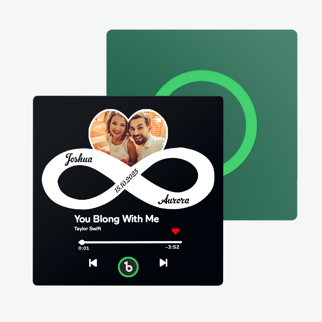 Aimant De Réfrigérateur Personnalisé Avec Musique Et Photo, Avec Texte, Amour Infini, Aimant De Réfrigérateur, Cadeau Pour Couple - Fridgebeatsfr