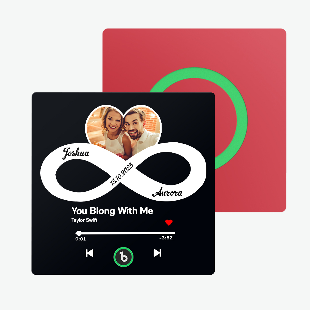 Aimant De Réfrigérateur Personnalisé Avec Musique Et Photo, Avec Texte, Amour Infini, Aimant De Réfrigérateur, Cadeau Pour Couple - Fridgebeatsfr
