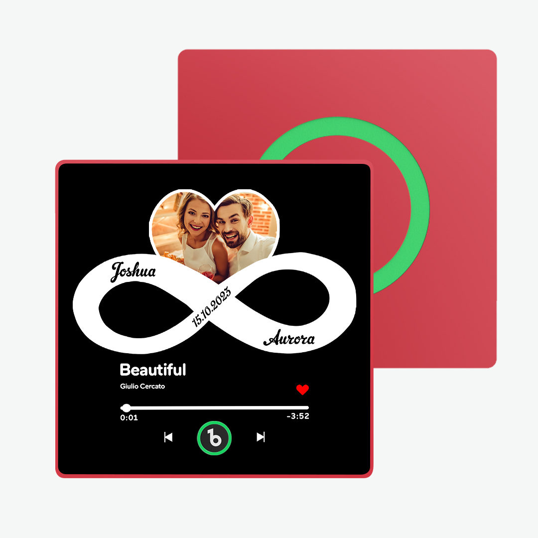 Aimant De Réfrigérateur Personnalisé Avec Musique Et Photo, Avec Texte, Amour Infini, Aimant De Réfrigérateur, Cadeau Pour Couple - Fridgebeatsfr