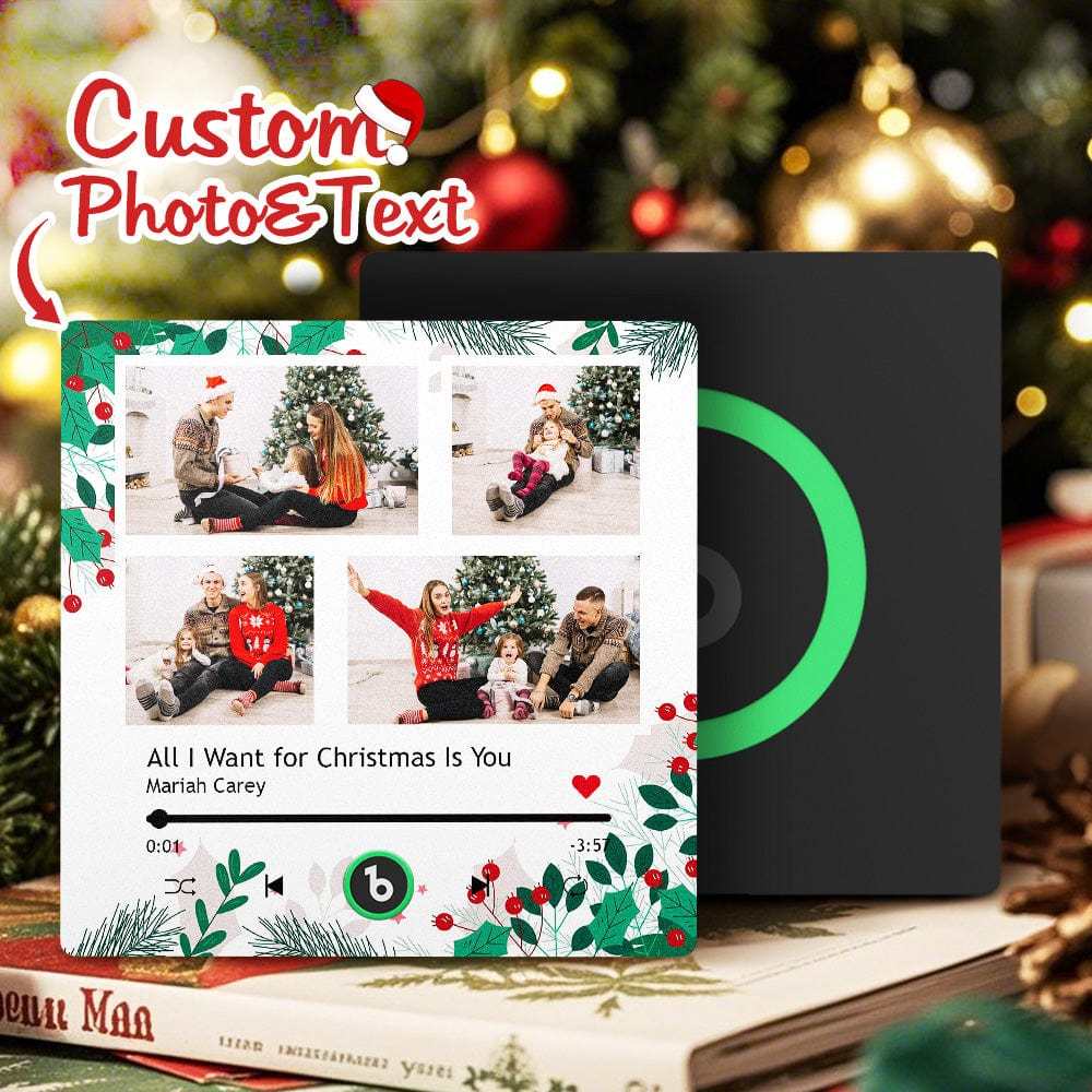Aimant De Réfrigérateur Musical Personnalisé, Cadeau De Noël, Aimant De Réfrigérateur Multi-photos Personnalisé Pour Cadeau De Noël - Fridgebeatsfr