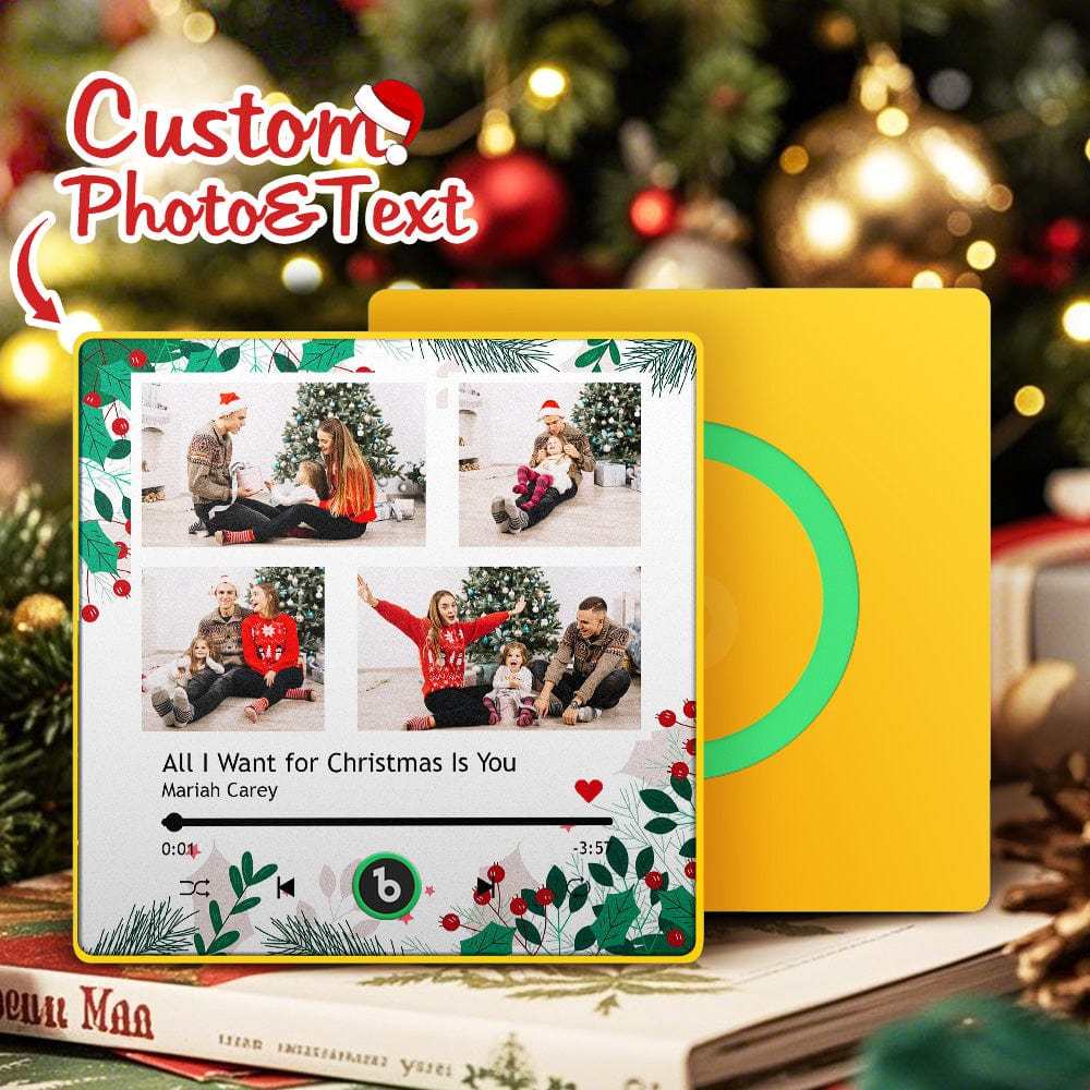 Aimant De Réfrigérateur Musical Personnalisé, Cadeau De Noël, Aimant De Réfrigérateur Multi-photos Personnalisé Pour Cadeau De Noël - Fridgebeatsfr