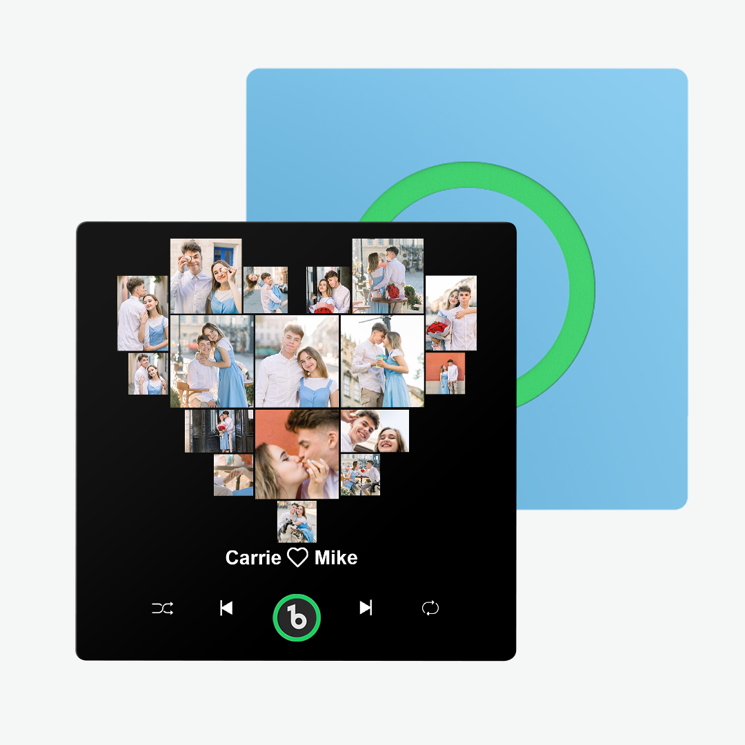 Aimant De Réfrigérateur Personnalisé Avec Musique Et Photo Aimant De Réfrigérateur Personnalisé En Forme De Cœur Pour La Saint-valentin - Fridgebeatsfr