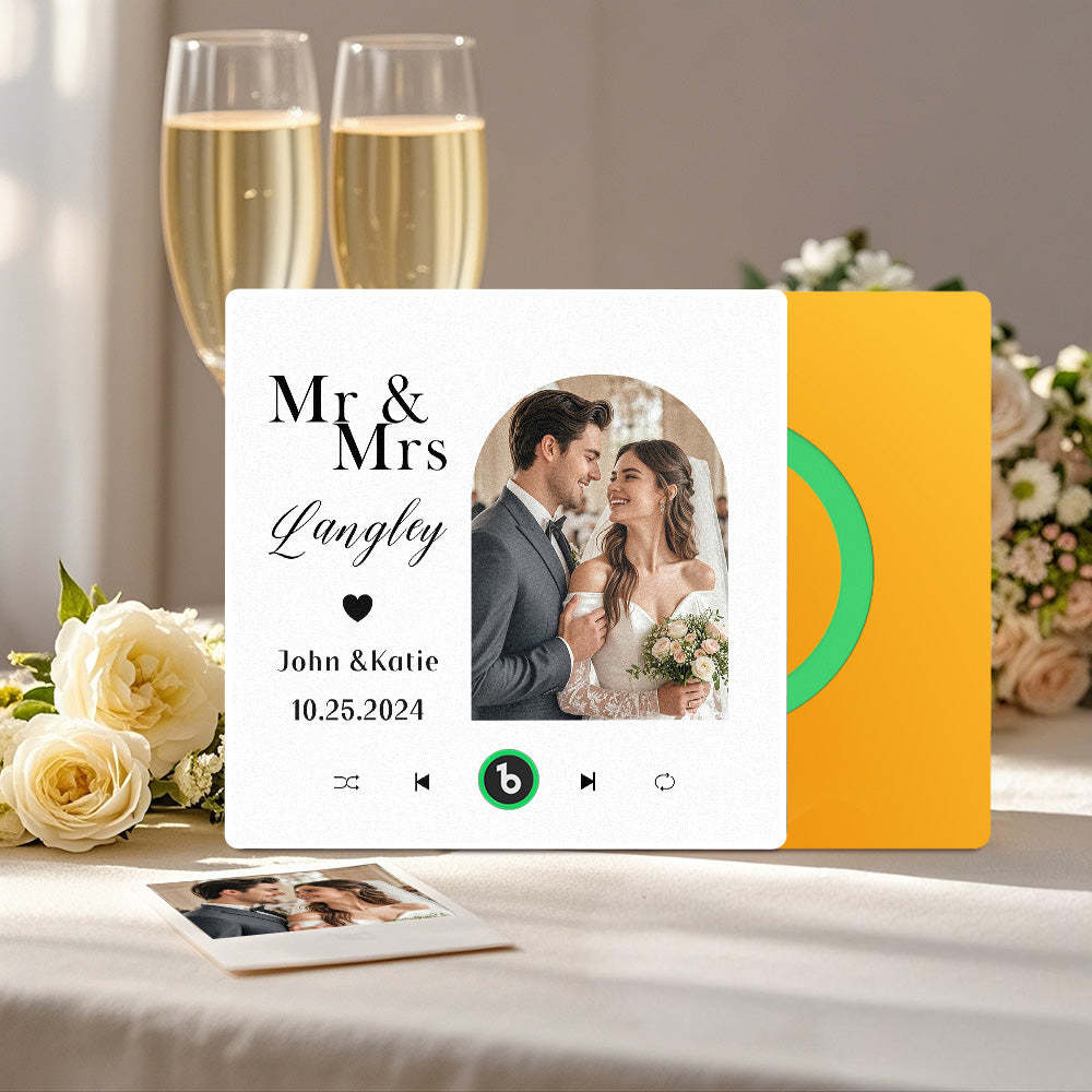 Aimant De Réfrigérateur Personnalisé Avec Musique Et Photo, Aimant De Réfrigérateur Musical Pour Cadeaux De Mariage - Fridgebeatsfr