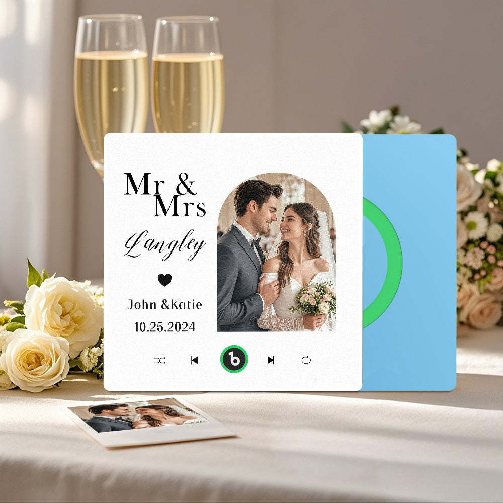 Aimant De Réfrigérateur Personnalisé Avec Musique Et Photo, Aimant De Réfrigérateur Musical Pour Cadeaux De Mariage - Fridgebeatsfr