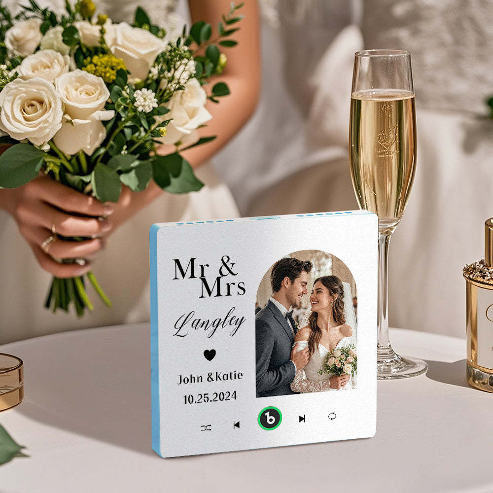 Aimant De Réfrigérateur Personnalisé Avec Musique Et Photo, Aimant De Réfrigérateur Musical Pour Cadeaux De Mariage - Fridgebeatsfr