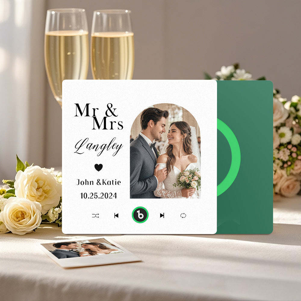Aimant De Réfrigérateur Personnalisé Avec Musique Et Photo, Aimant De Réfrigérateur Musical Pour Cadeaux De Mariage - Fridgebeatsfr