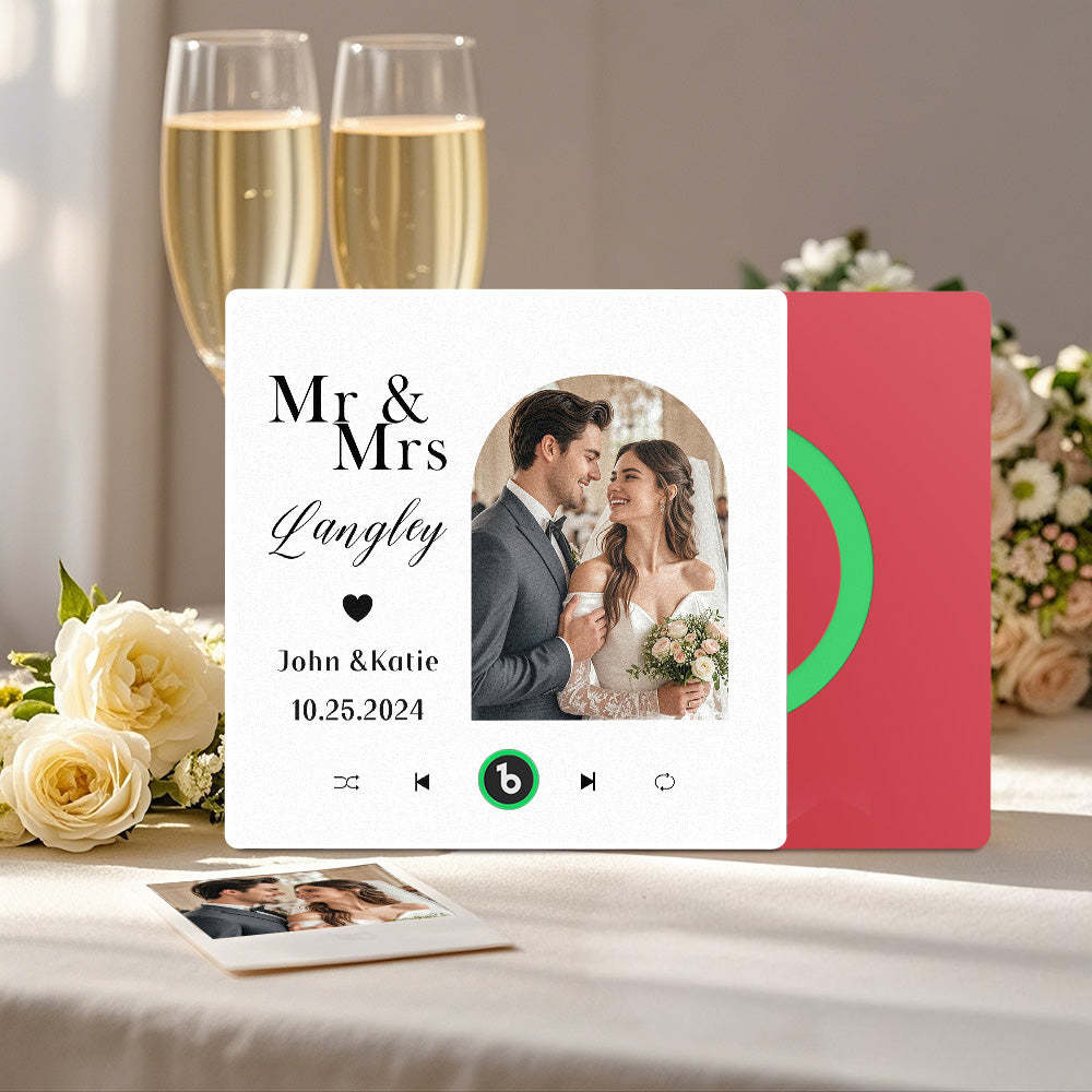 Aimant De Réfrigérateur Personnalisé Avec Musique Et Photo, Aimant De Réfrigérateur Musical Pour Cadeaux De Mariage - Fridgebeatsfr