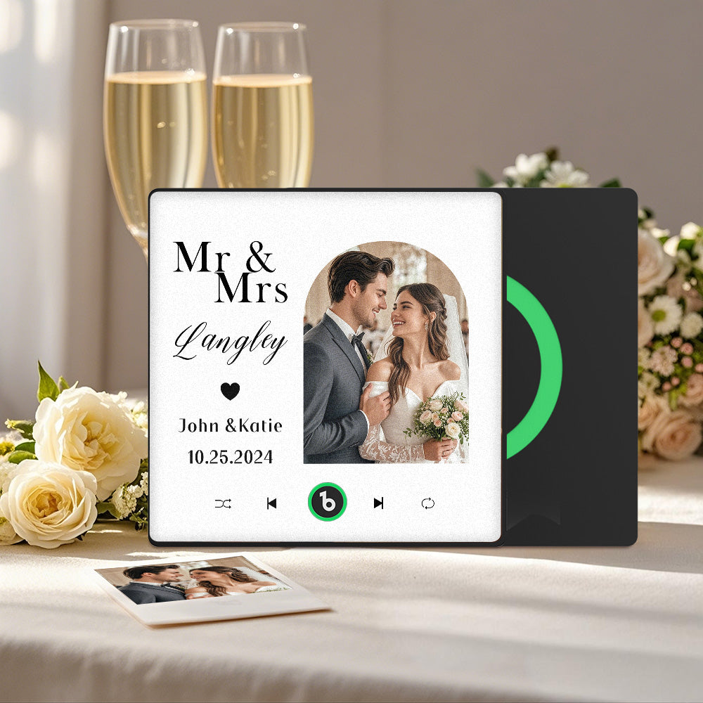 Aimant De Réfrigérateur Personnalisé Avec Musique Et Photo, Aimant De Réfrigérateur Musical Pour Cadeaux De Mariage