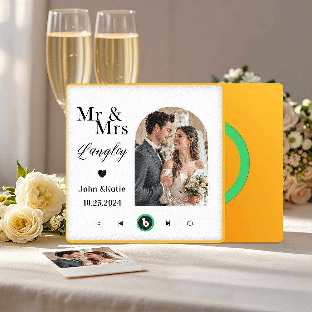 Aimant De Réfrigérateur Personnalisé Avec Musique Et Photo, Aimant De Réfrigérateur Musical Pour Cadeaux De Mariage - Fridgebeatsfr