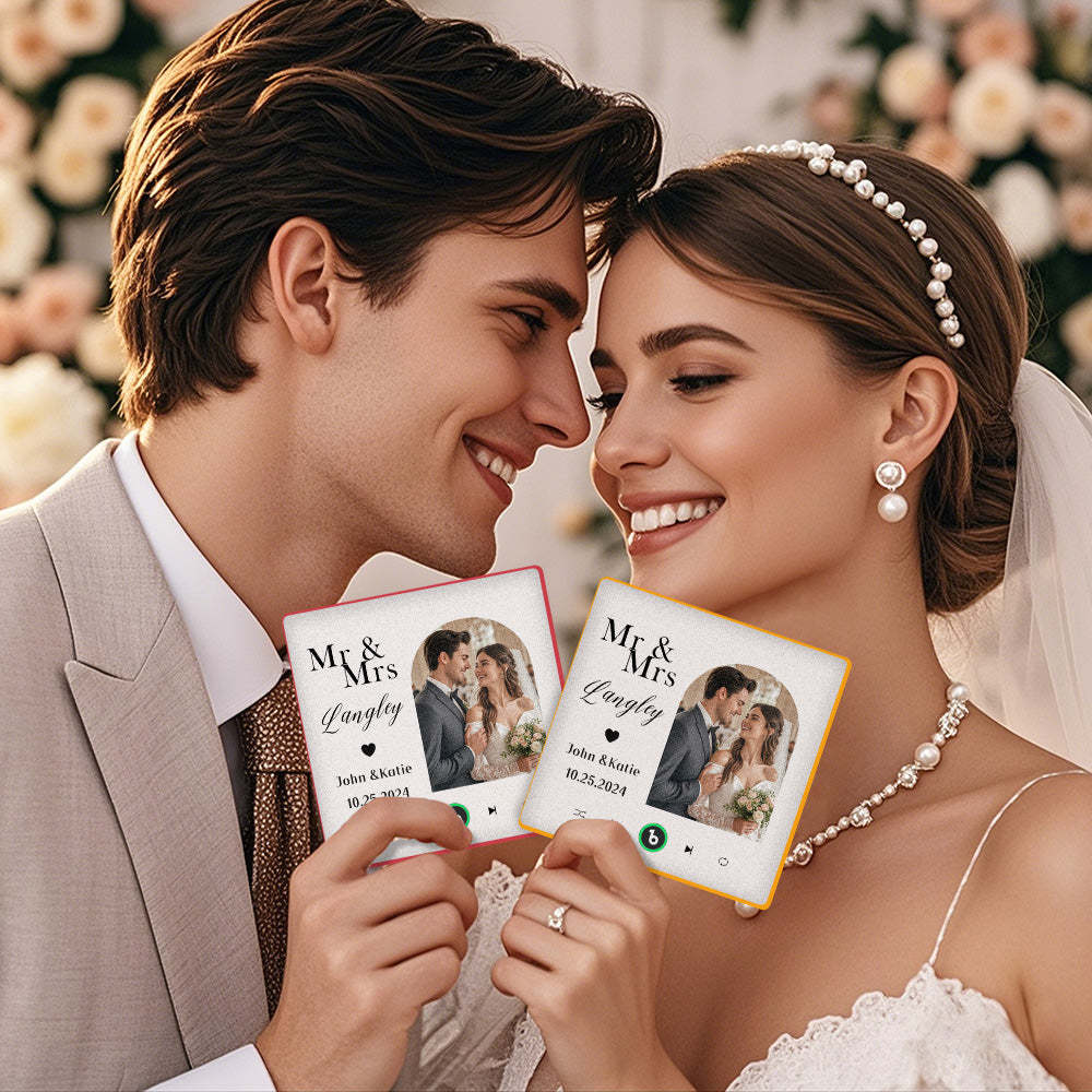 Aimant De Réfrigérateur Personnalisé Avec Musique Et Photo, Aimant De Réfrigérateur Musical Pour Cadeaux De Mariage - Fridgebeatsfr