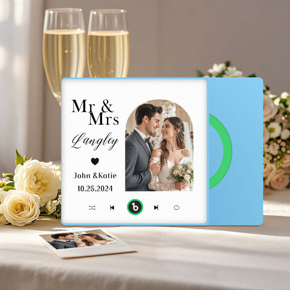 Aimant De Réfrigérateur Personnalisé Avec Musique Et Photo, Aimant De Réfrigérateur Musical Pour Cadeaux De Mariage - Fridgebeatsfr