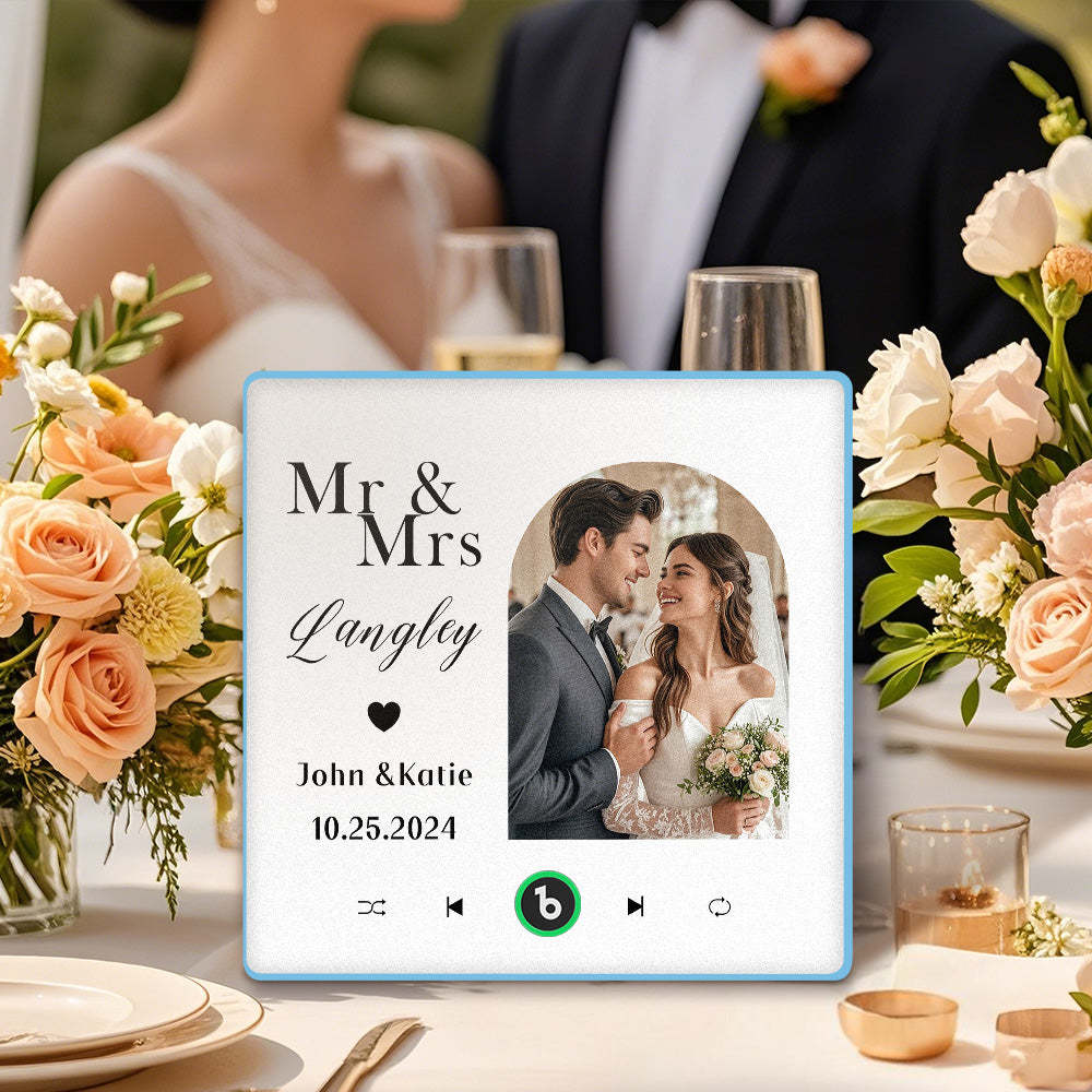 Aimant De Réfrigérateur Personnalisé Avec Musique Et Photo, Aimant De Réfrigérateur Musical Pour Cadeaux De Mariage - Fridgebeatsfr