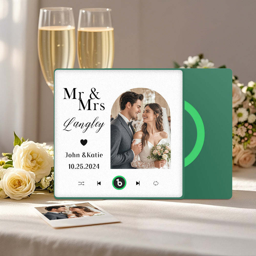 Aimant De Réfrigérateur Personnalisé Avec Musique Et Photo, Aimant De Réfrigérateur Musical Pour Cadeaux De Mariage - Fridgebeatsfr