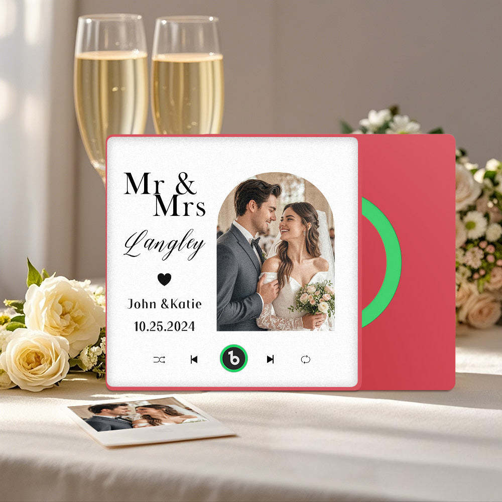 Aimant De Réfrigérateur Personnalisé Avec Musique Et Photo, Aimant De Réfrigérateur Musical Pour Cadeaux De Mariage - Fridgebeatsfr