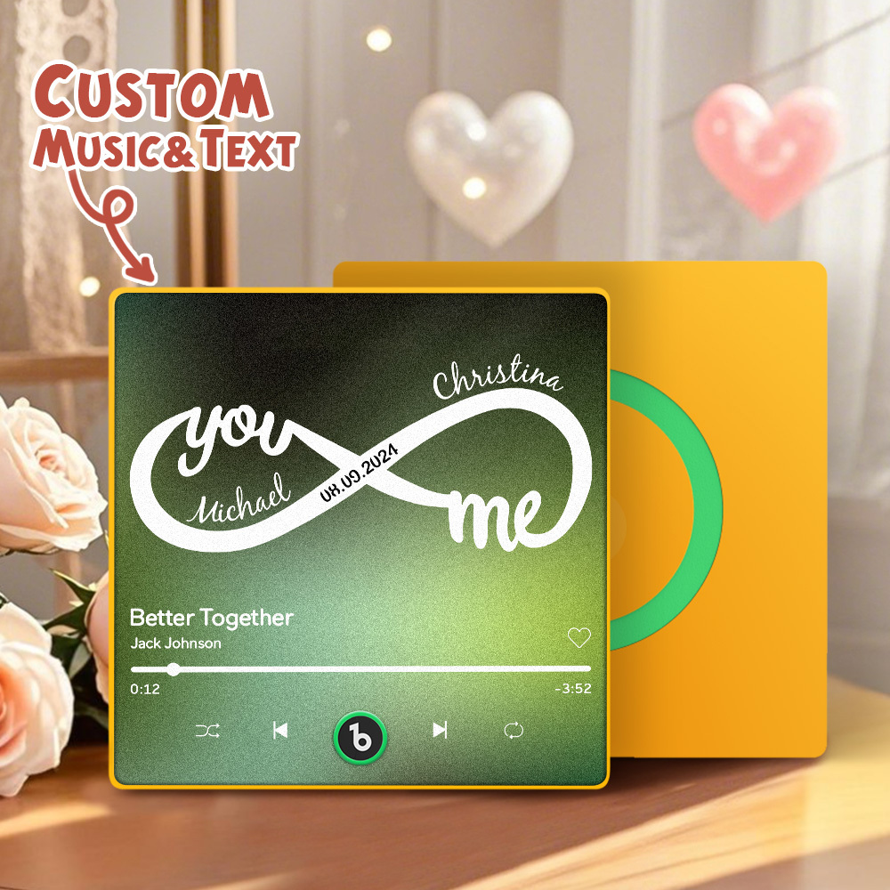 Aimants De Réfrigérateur Personnalisés Avec Musique Et Texte, Aimants De Réfrigérateur Personnalisés, Amour Infini, Cadeau Parfait Pour La Saint-valentin - Fridgebeatsfr