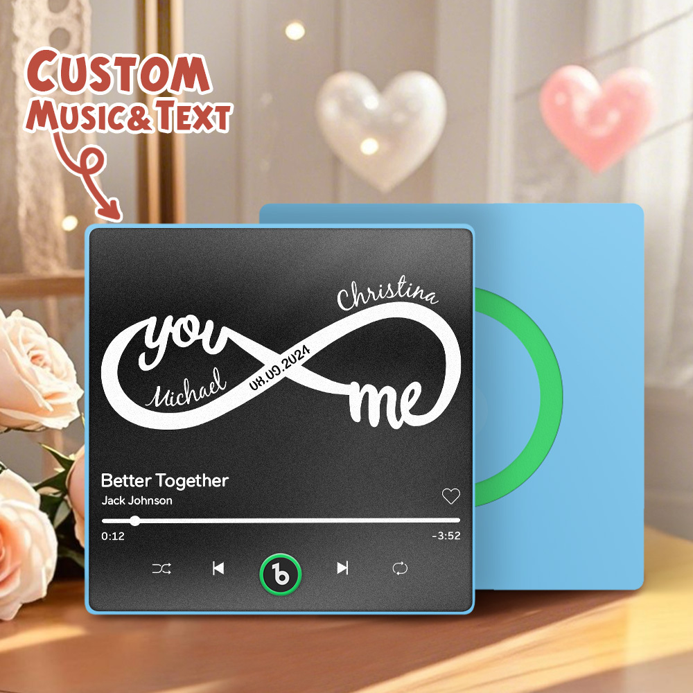 Aimants De Réfrigérateur Personnalisés Avec Musique Et Texte, Aimants De Réfrigérateur Personnalisés, Amour Infini, Cadeau Parfait Pour La Saint-valentin - Fridgebeatsfr