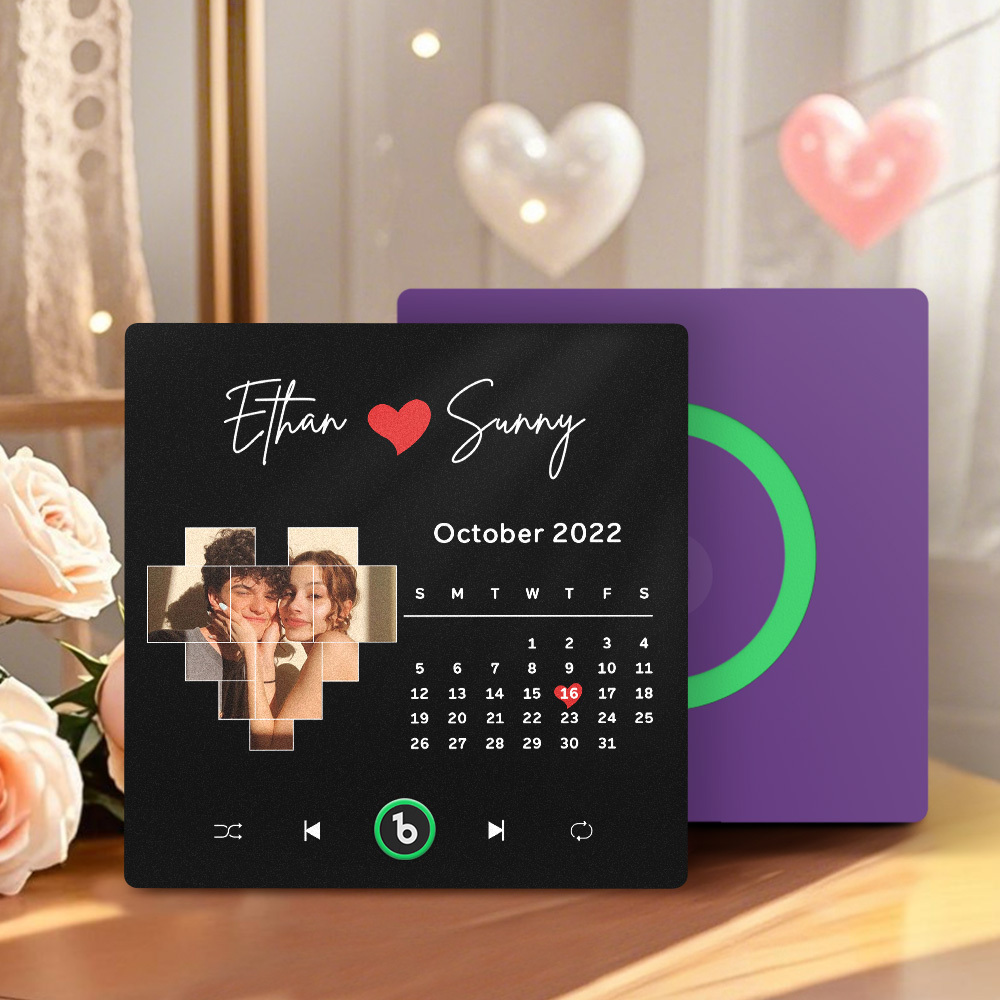 L'aimant De Réfrigérateur Personnalisé Avec Musique, Photo Et Texte Prend En Charge La Connectivité Bluetooth. Cadeaux De La Saint-valentin - Fridgebeatsfr