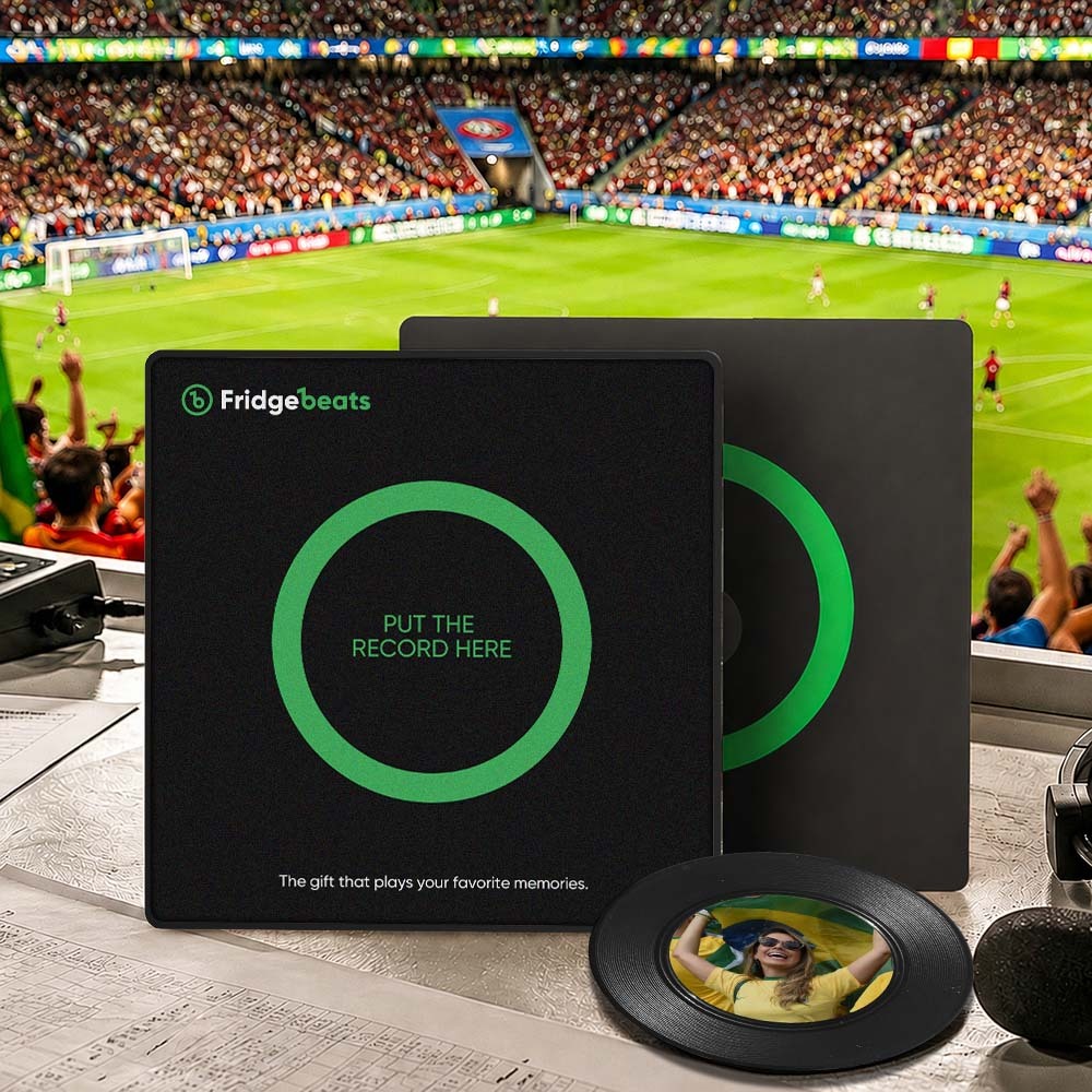 Aimant de réfrigérateur avec chanson personnalisée, avec photo, prend en charge les fonctionnalités NFC, cadeaux pour hommes, Festival mondial de football 2026 - Fridgebeatsfr