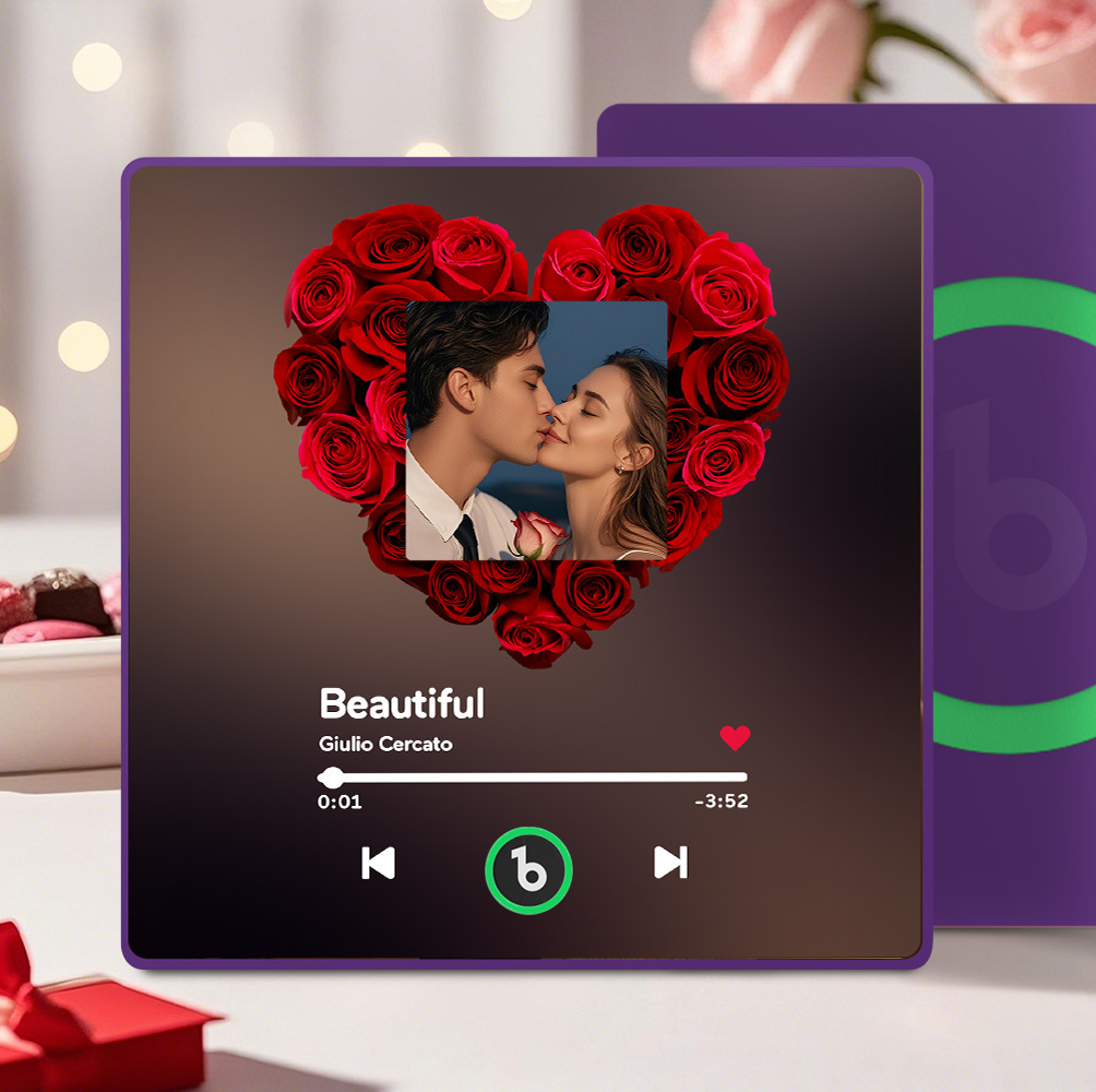 L'aimant De Réfrigérateur Personnalisé Avec Musique Et Photo Prend En Charge La Connectivité Bluetooth.