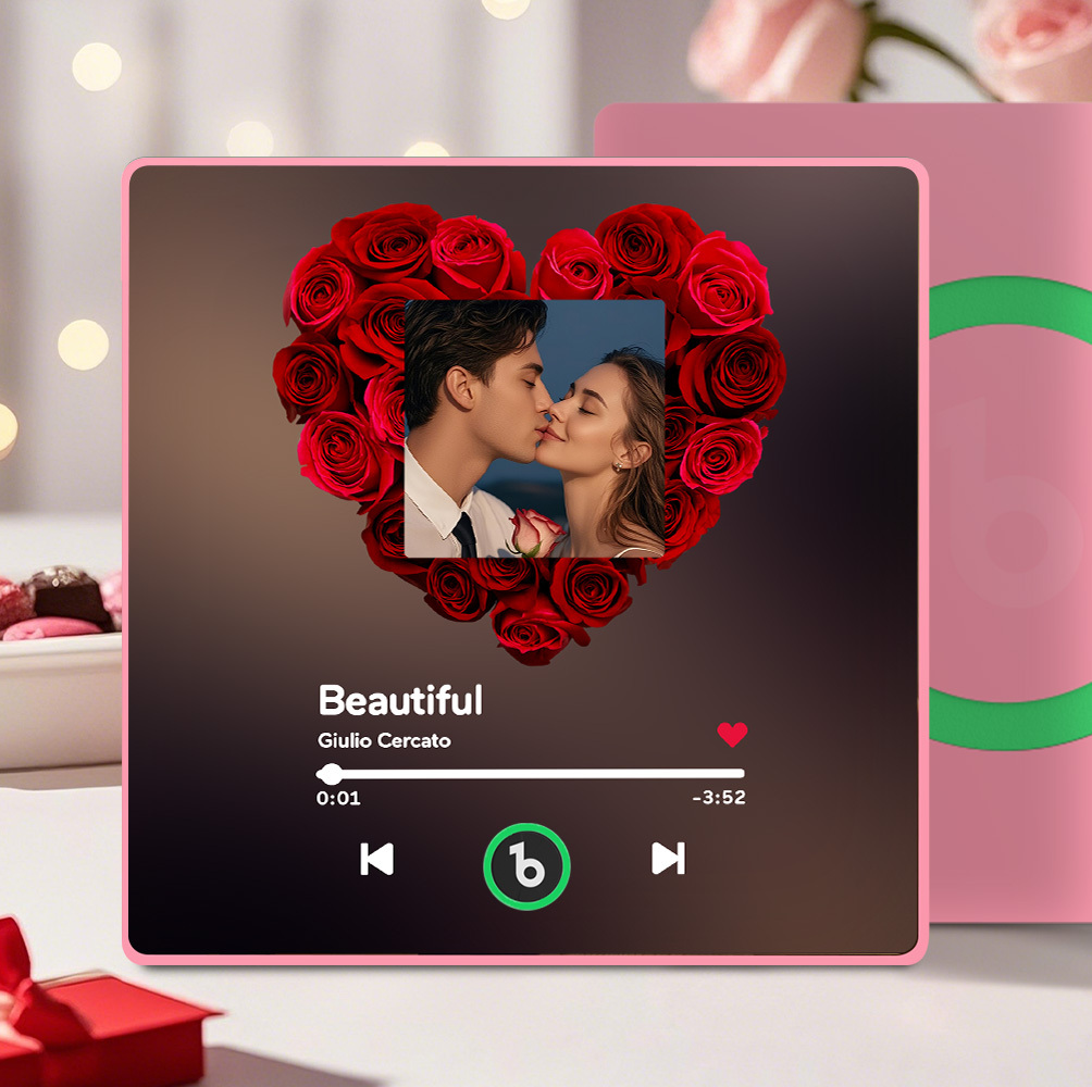 L'aimant De Réfrigérateur Personnalisé Avec Musique Et Photo Prend En Charge La Connectivité Bluetooth.